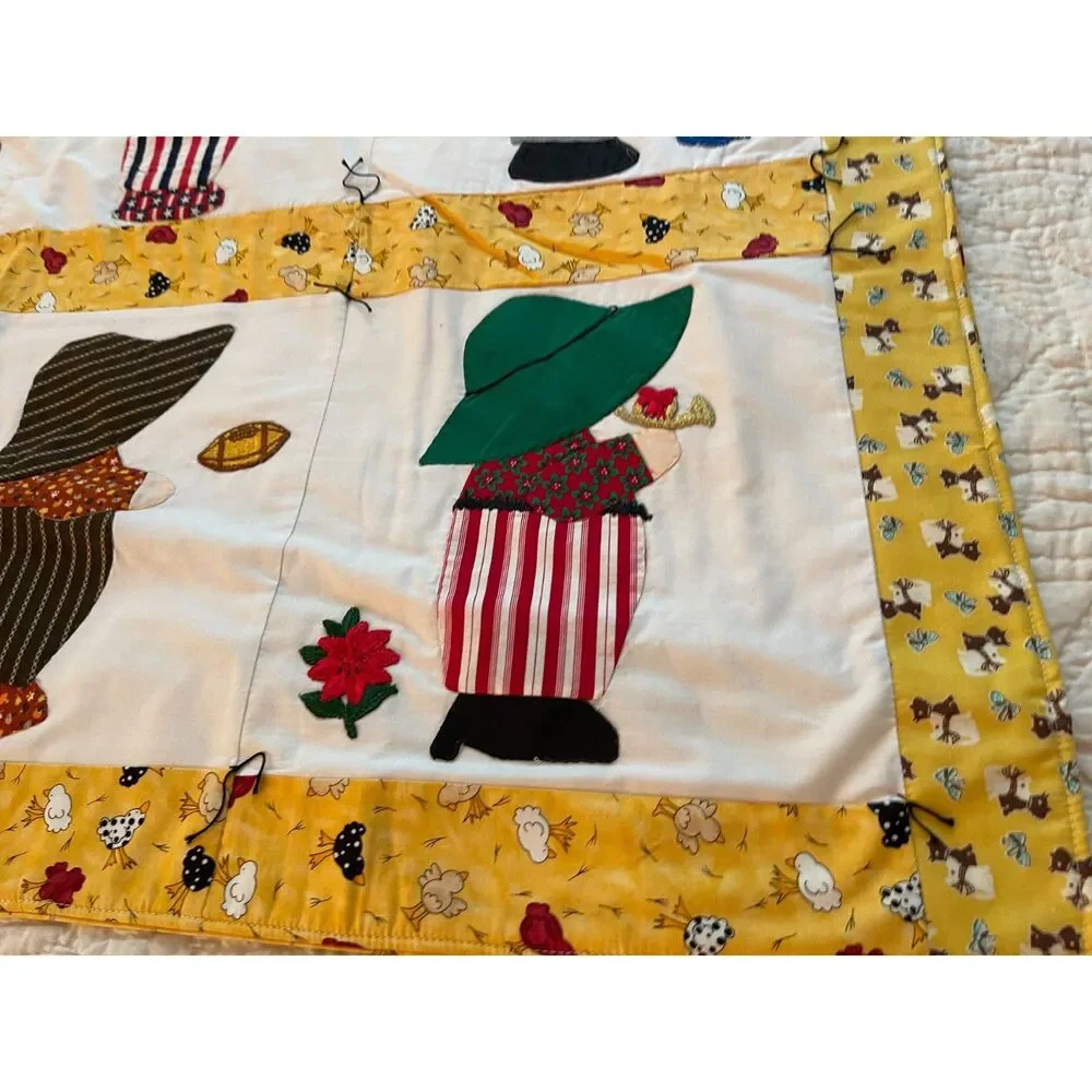 Sun Bonnet Sue Seasonal Month Calendar Nursery Wall Quilt Handmade Embroidery